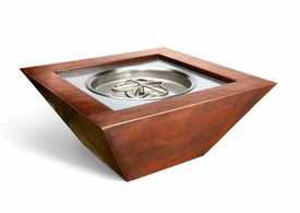 Sierra Square Copper Gas Fire Bowl