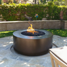 Unity Round Steel Gas Fire Pit 18" High (3 sizes)