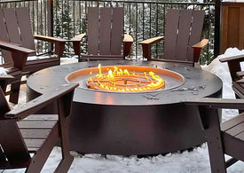 Unity Round Steel Gas Fire Pit 18" High (3 sizes)