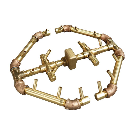 Warming Trends Crossfire Octagonal Style Brass Gas Fire Pit Burners