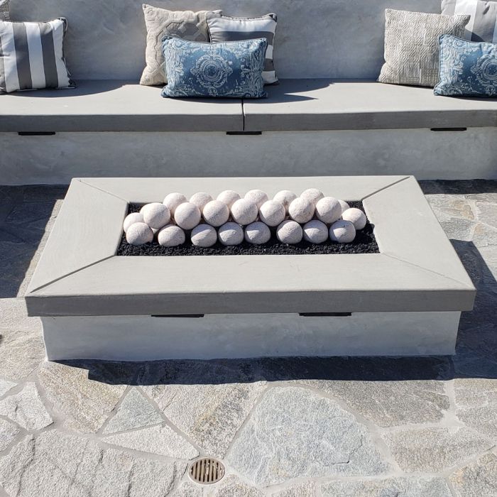 4" Cape Gray Lite Stone Fire Balls - Set of 6