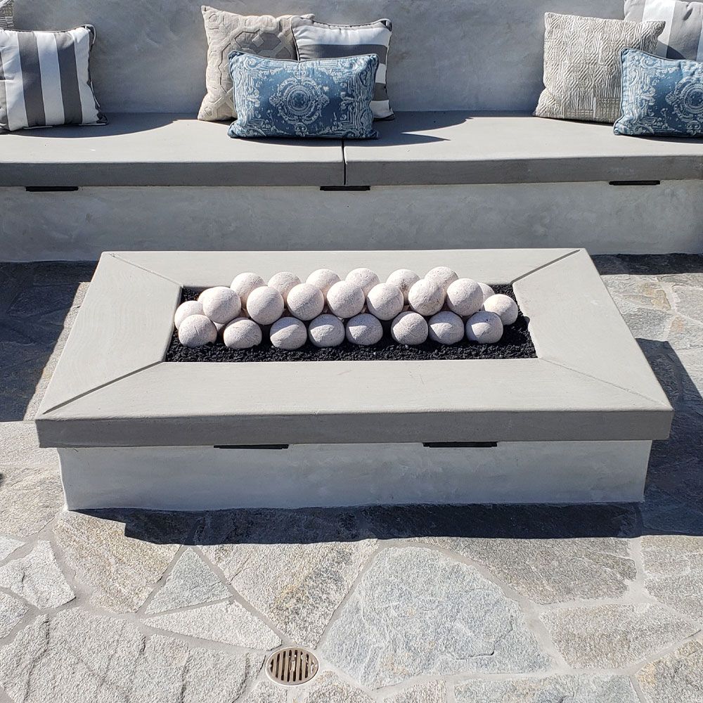 4" Thunder Gray Lite Stone Fire Balls - Set of 6