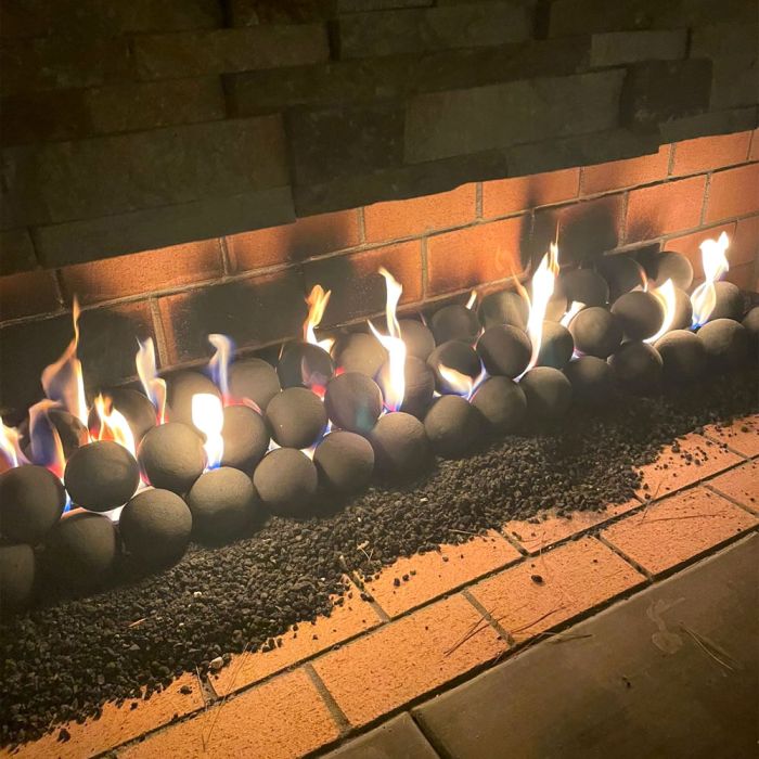 4" Natural Variety Lite Stone Fire Balls - Set of 6