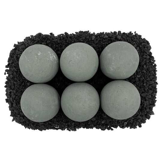 4" Cape Gray Lite Stone Fire Balls - Set of 6