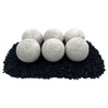 4" Cottage White Lite Stone Fire Balls - Set of 6