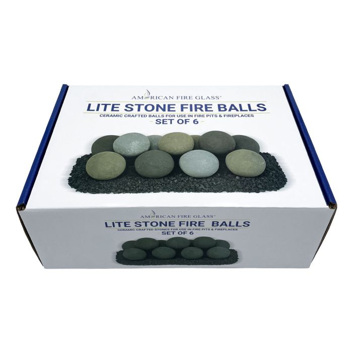 4" Cape Gray Lite Stone Fire Balls - Set of 6