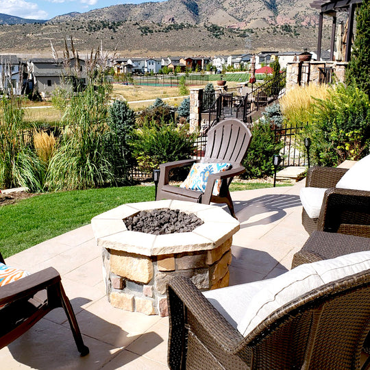 36″ Octagon Custom Stone Gas Fire Pit