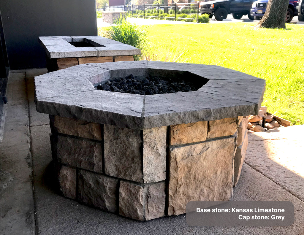 42″ Octagon Custom Stone Gas Fire Pit