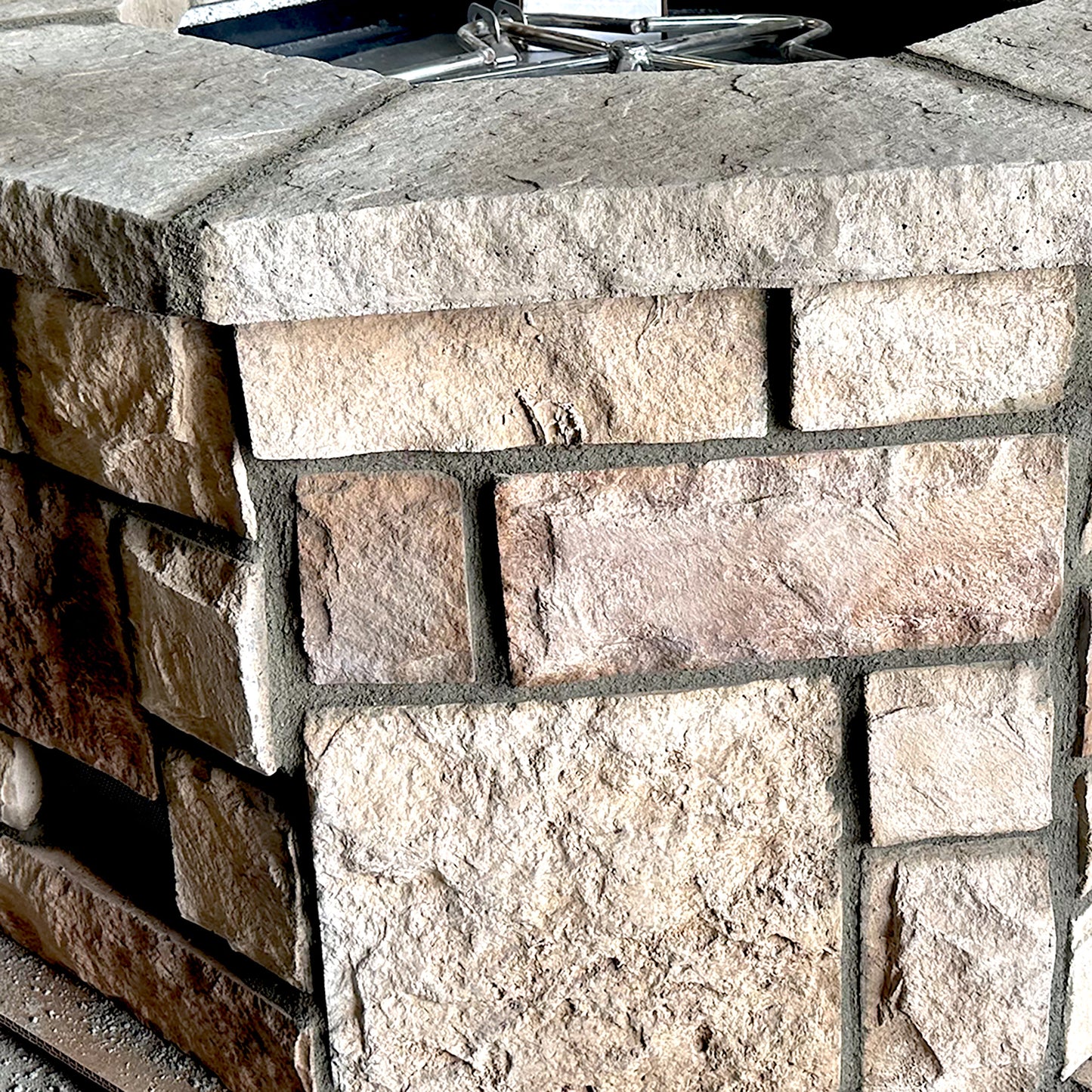 custom stone fire pit "Limestone" base