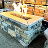 61″ x 31″ Rectangle Custom Stone Gas Fire Pit