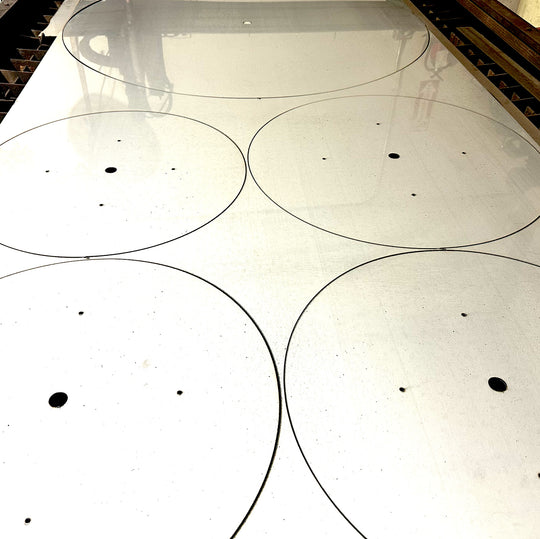 25″ – 30″ Custom Round Flat, Stainless Steel Burner Pan