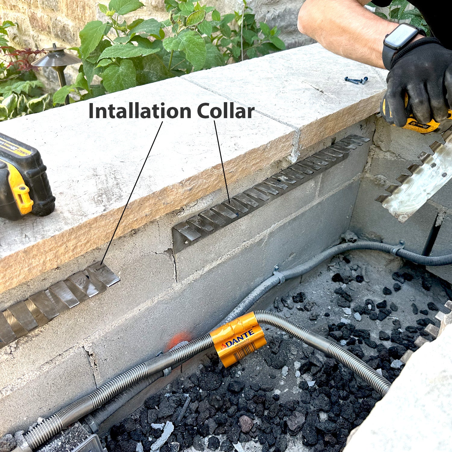installation collar for fire pit