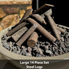 Steel Log Set, 3-sizes