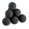 4" Matte Black Lite Stone Fire Balls - Set of 6