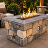 61″ x 31″ Rectangle Custom Stone Gas Fire Pit