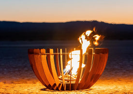 The Astro Corten Steel Fire Pit Sculpture