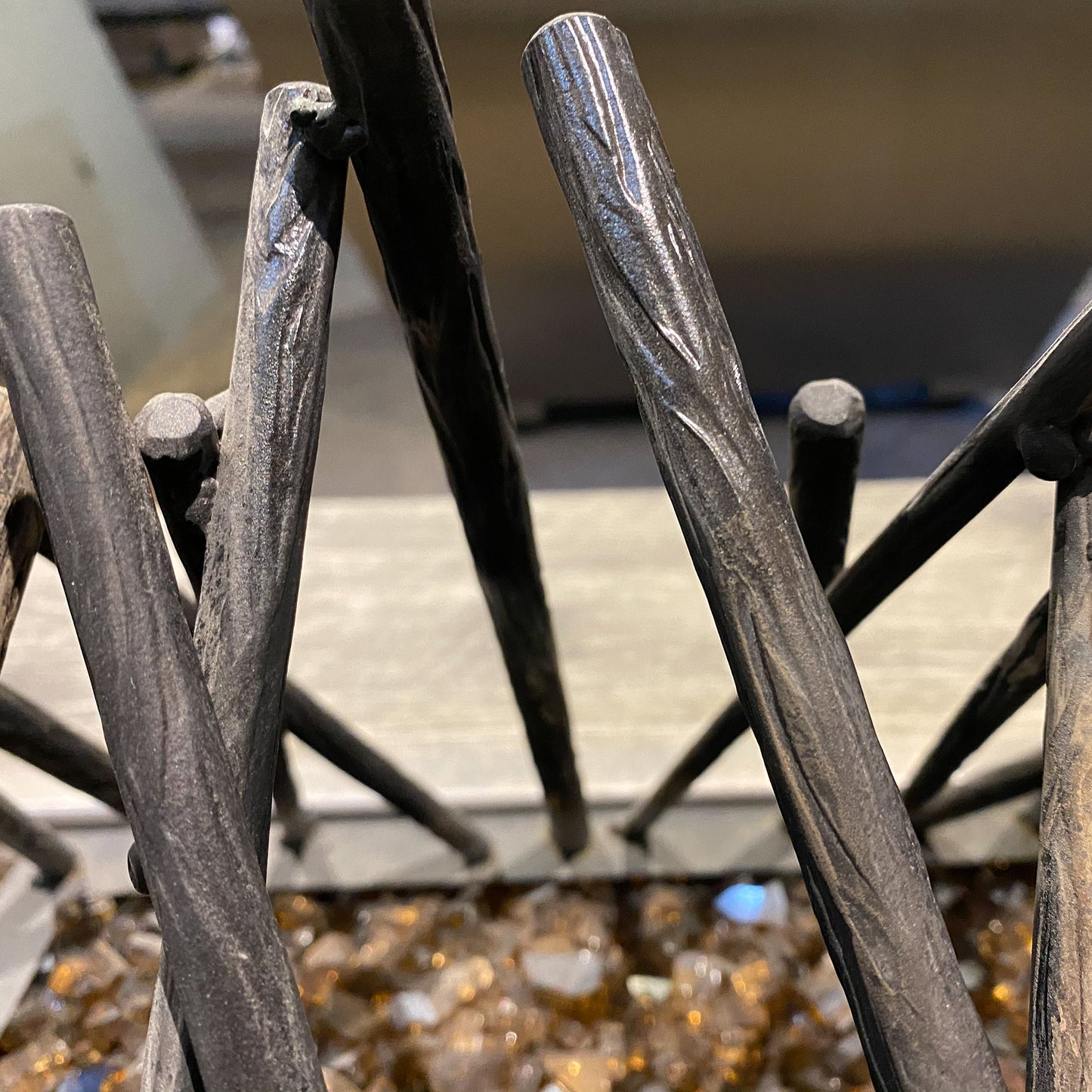 36" Linear Fire Twig Sculpture