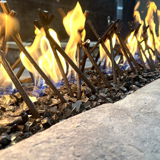 36" Linear Fire Twig Sculpture