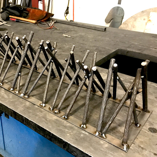 36" Linear Fire Twig Sculpture