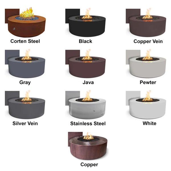 Unity Round Steel Gas Fire Pit 18" High (3 sizes)