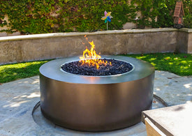 Beverly Powder Coated Steel Gas Fire Pit- Round (3 sizes)