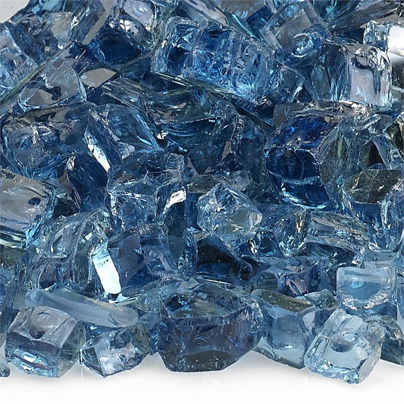 Pacific Blue Reflective Fire Glass 1/2"