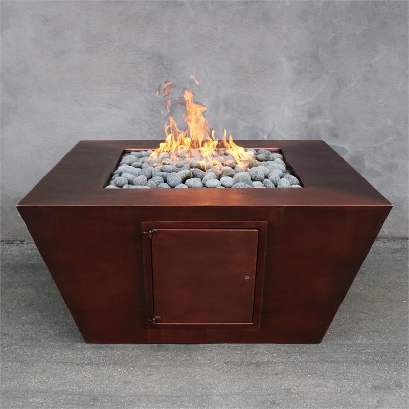 48″ Redan Square Copper Fire Pit