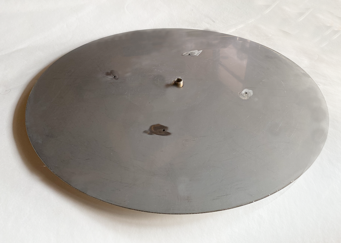 37″ – 42″ Custom Round Flat, Stainless Steel Burner Pan