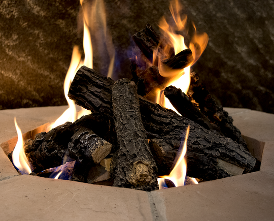 24" Charred Campfire Outdoor Log Set
