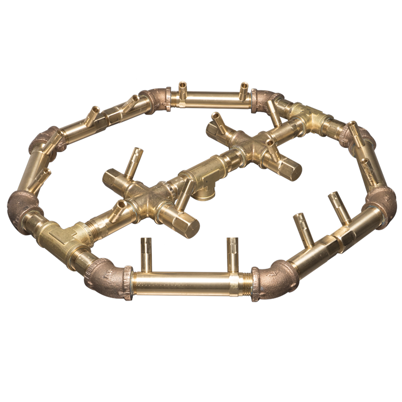 Warming Trends Crossfire Octagonal Style Brass Gas Fire Pit Burners