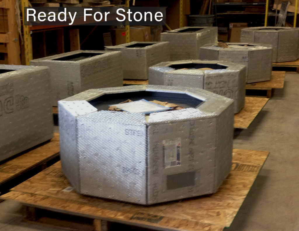 36″ Octagon Custom Stone Gas Fire Pit