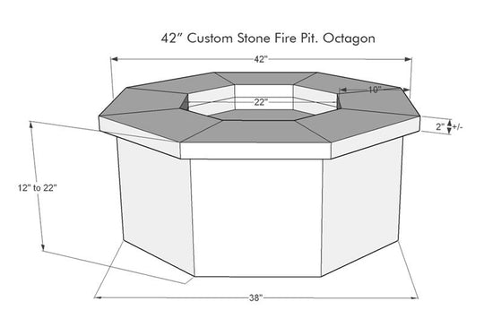 42″ Octagon Custom Stone Gas Fire Pit