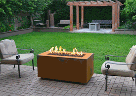 Pismo Corten Steel Gas Fire Pit- Rectangle (4 sizes)