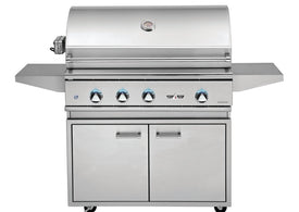 Delta Heat 38 Inch Gas Grill with Interior Lights & Rotisserie on Cart