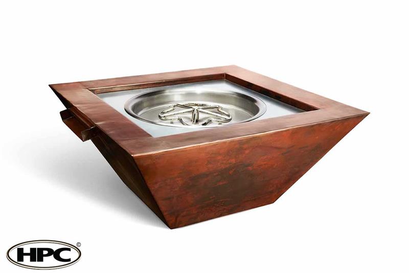 Sierra Square Copper Gas Fire and Water Bowl