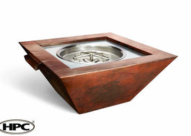 Sierra Square Copper Gas Fire and Water Bowl