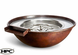 Tempe Round Copper Gas Fire and Water Bowl