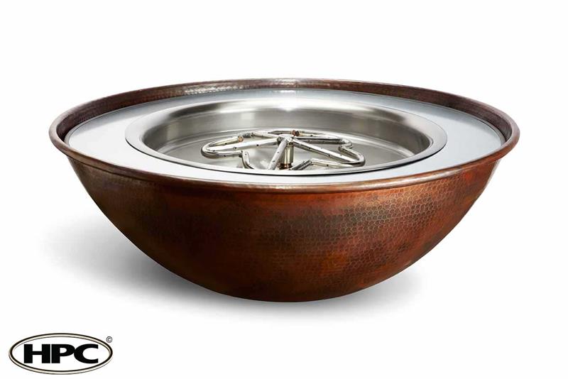 Tempe Round Copper Gas Fire Bowl