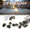 Gray Reflective Fire Glass 1/2"