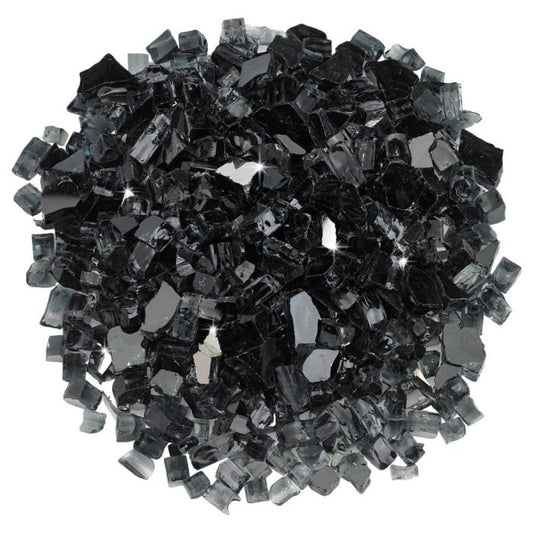 Black Reflective Fire Glass 1/2"