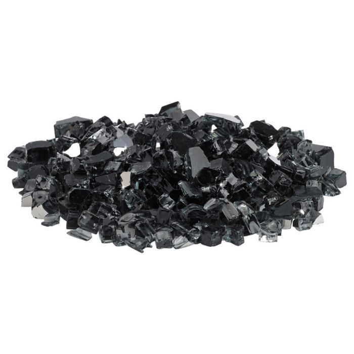 Black Reflective Fire Glass 1/2"