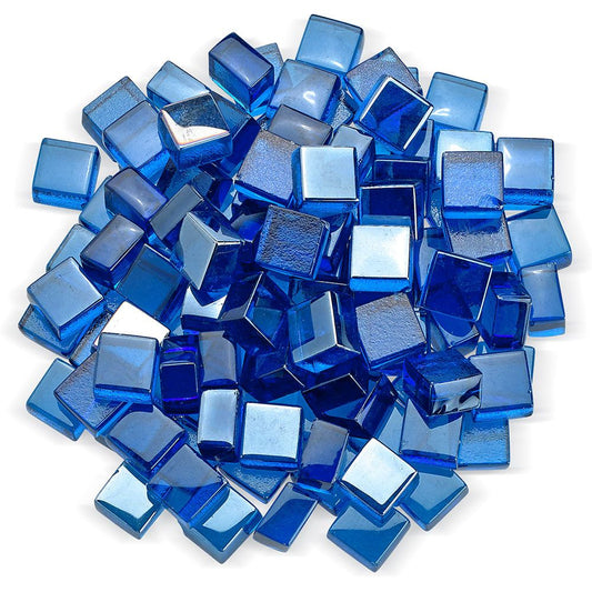 Pacific Blue Luster Cubes Fire Glass 2.0