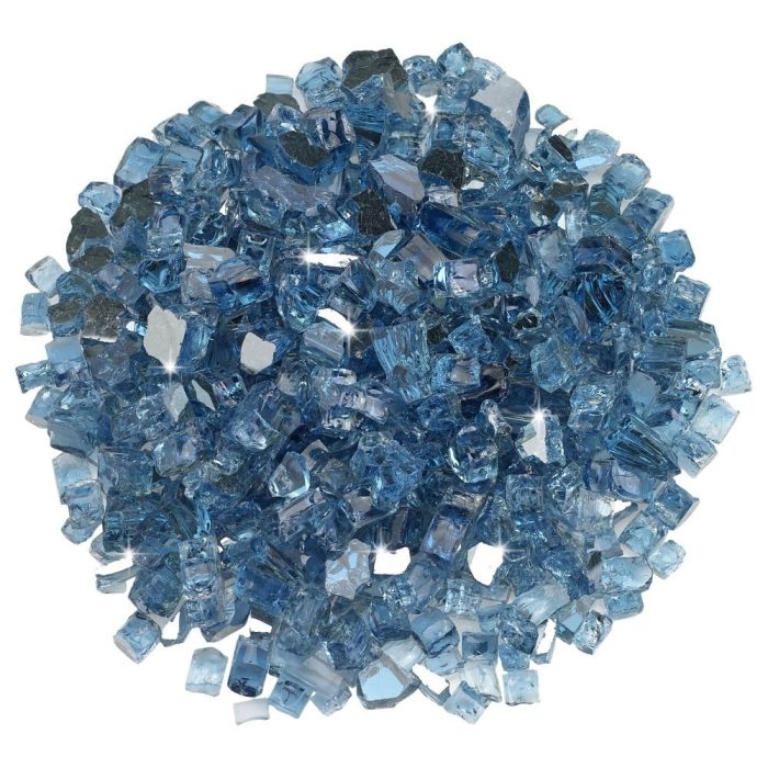 Pacific Blue Reflective Fire Glass 1/2"