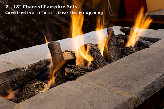 18" Charred Campfire Outdoor Log Set