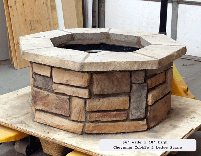 36″ Octagon Custom Stone Gas Fire Pit