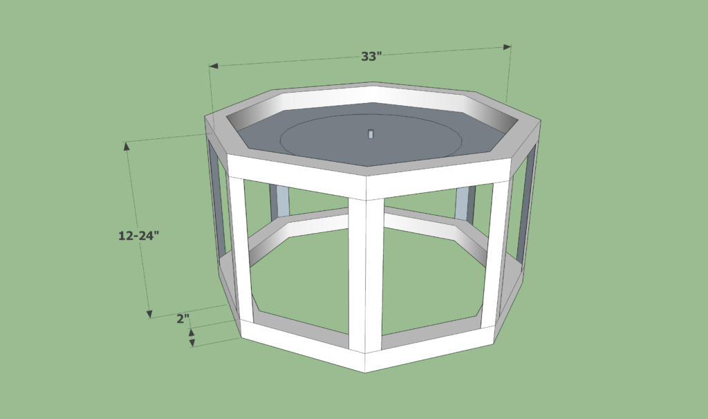 Custom Octagon Fire Pit Kit 33″