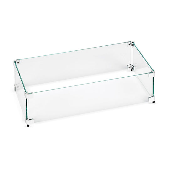 Rectangular Tempered Glass Wind Guard for 30" Pan
