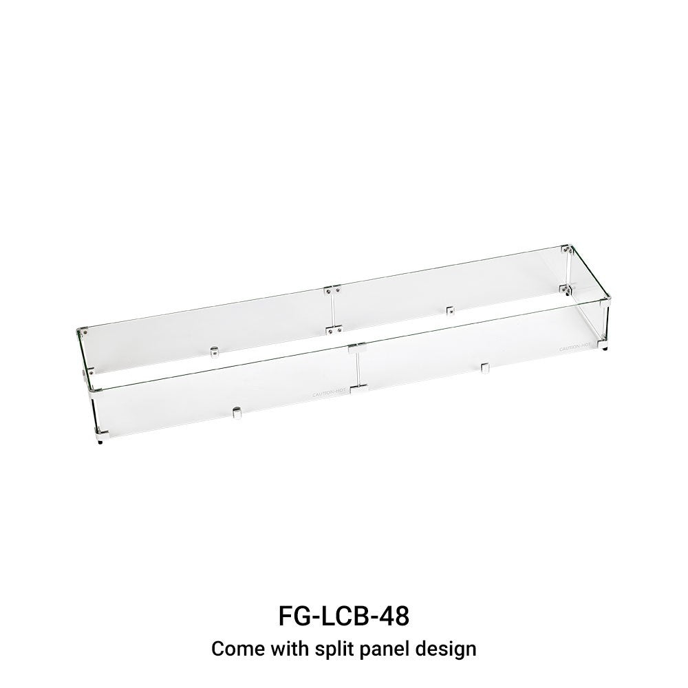 Linear Tempered Glass Wind Guard for 48" Pan