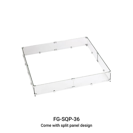 Square Tempered Glass Wind Guard for 36" Pan