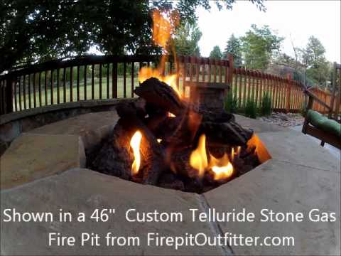 46" Octagon Custom Stone Gas Fire Pit